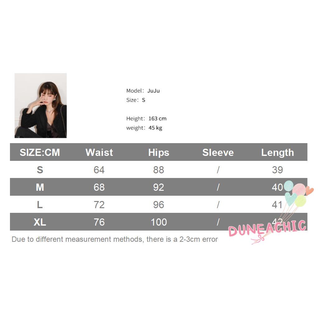 DUNEA Chân váy jean Dáng Chữ A Lưng Cao Xếp Ly Kiểu Retro Gợi Cảm Cho Nữ