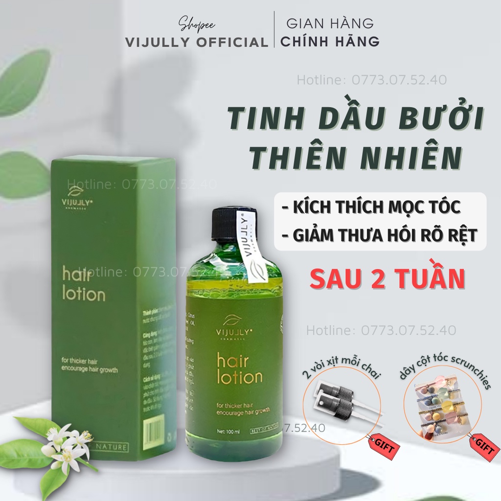 Xịt Tinh Dầu Bưởi VIJULLY Giúp Mọc Tóc Nhanh, Xịt Dưỡng Tóc Hair Lotion - Giảm Rụng Hiệu Quả 100% 100ml/chai