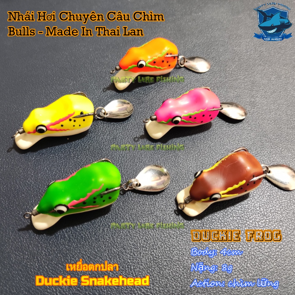 Mồi câu cá lóc - Nhái hơi Duckie Frog - chuyên câu chìm - Made in Thai Lan - Câu được cả chẽm,chim...