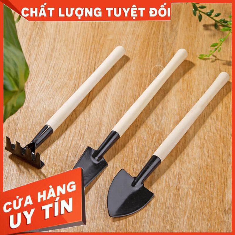 [XẢ KHO+FREE SHIP]  Bộ dụng cụ làm vườn mini chọn bộ 3 món 2 xẻng 1 cào