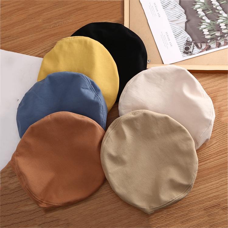 Mũ nồi vải cotton màu trơn phong cách vintage thời trang cho nữ