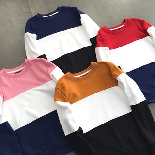 Áo tay dài - Sweater ColorBlock Bershka
