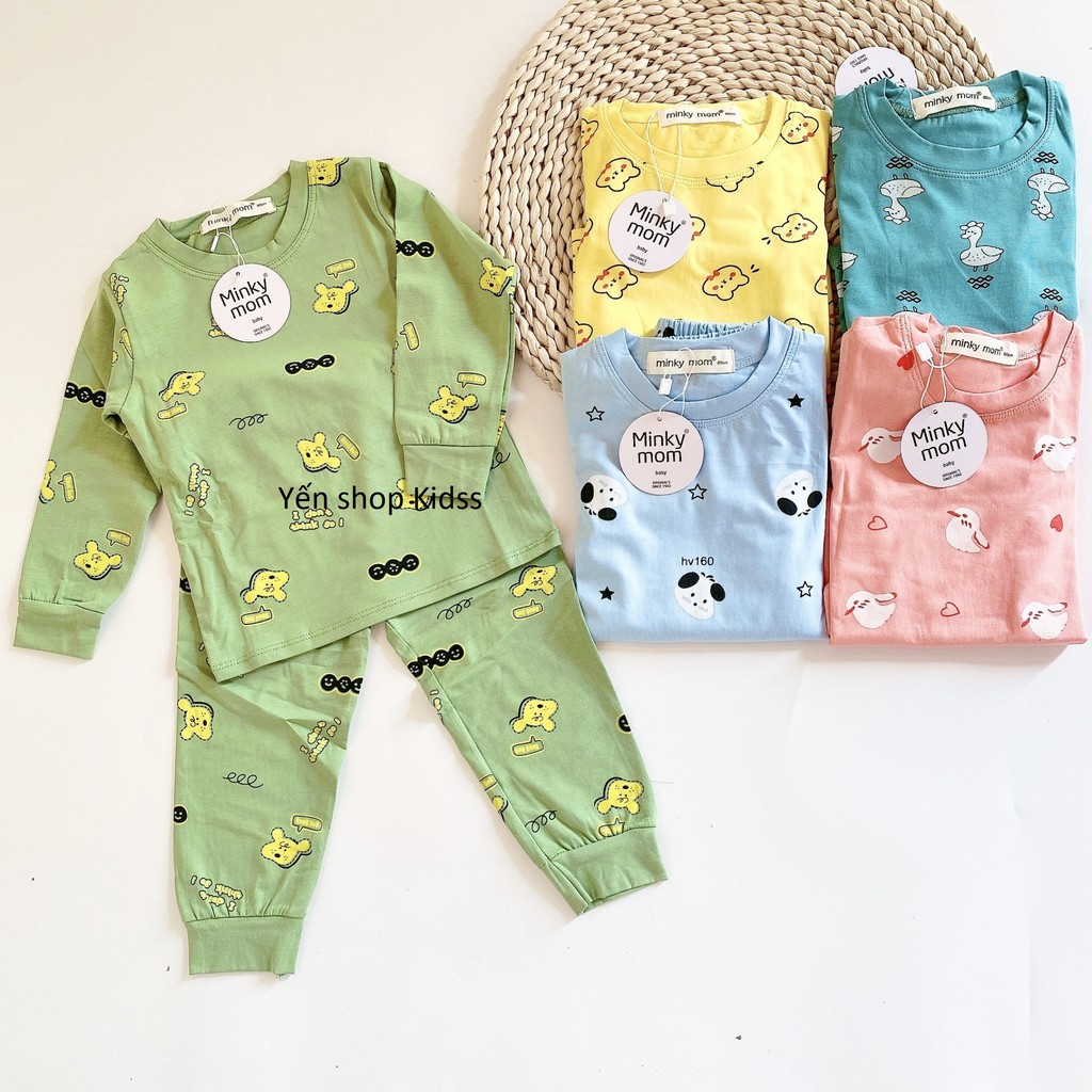 Sale !!! Bộ Dài Tay   Minky Mom Chất Cotton 100 % In Toàn Thân Họa Tiết Vịt-Ngỗng Cho Bé_Super Sale (7-19kg) (SP001308 )