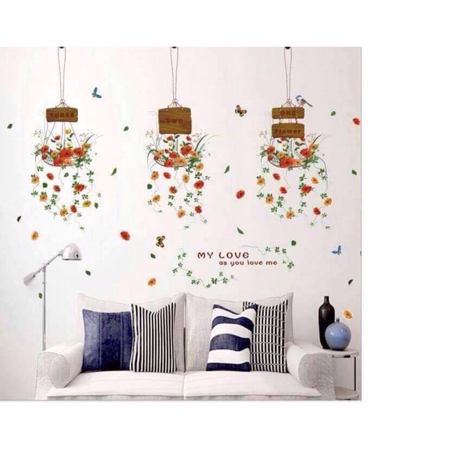 Decal dán tường hoa rủ