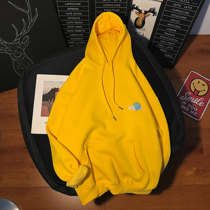 Áo khoác tay dài có nón in hình thời trang cho cặp đôi