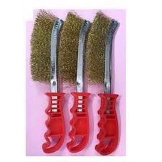 Combo 20 Bàn chải sắt có tay cầm cán nhựa, cước thép mạ đồng dài 22cm chuyên dụng