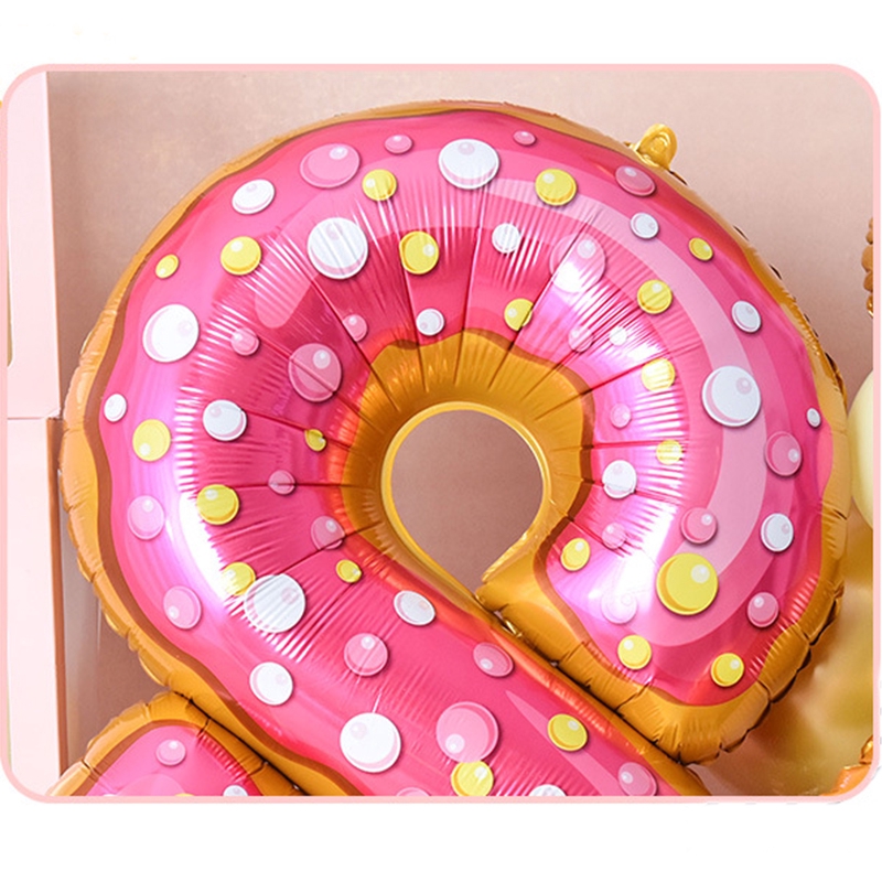 Bong bóng lá nhôm 32 inch hoa văn bánh donut độc đáo trang trí tiệc cưới / sinh nhật cho bé