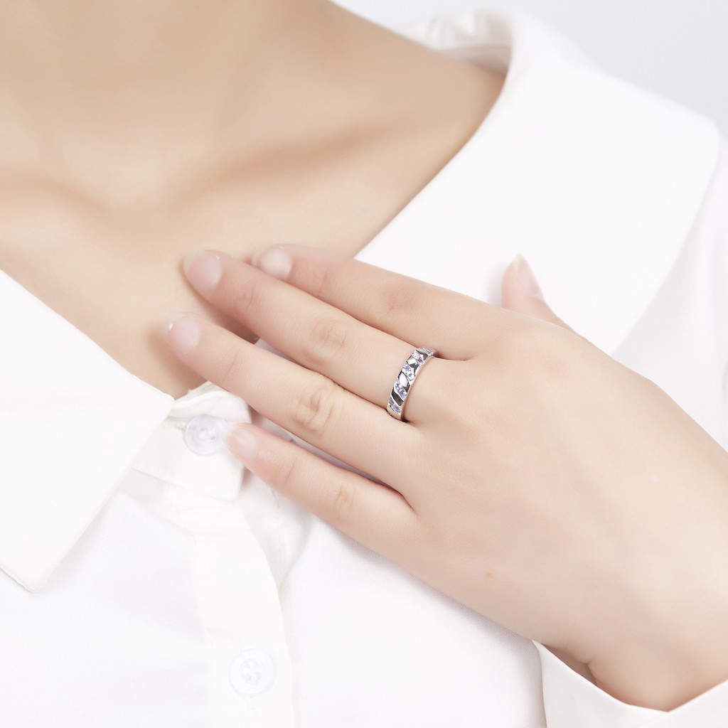 Nhẫn Mạ Bạc 925 Đính Đá Tanzanite Tự Nhiên