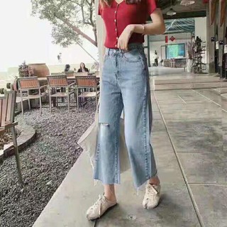 🌞Baggy Jeans Ống Rộng Rách 1 Bên