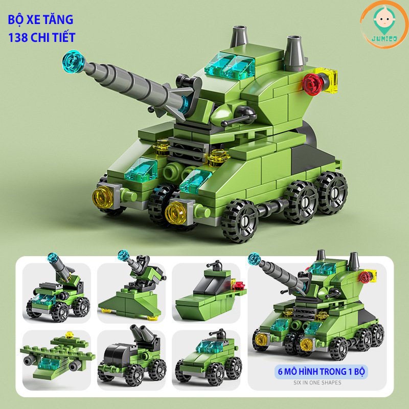 Mô hình đồ chơi lắp ráp xếp hình ô tô máy bay phát triển trí tuệ cho bé JUMICO LNX