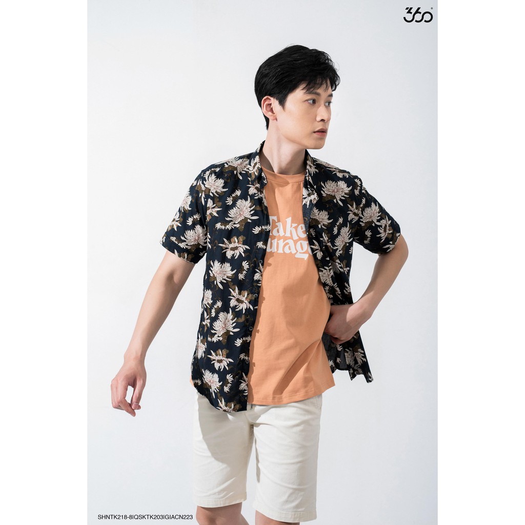 Áo sơ mi nam 360 BOUTIQUE ngắn tay họa tiết - SHNTK218-8 | BigBuy360 - bigbuy360.vn