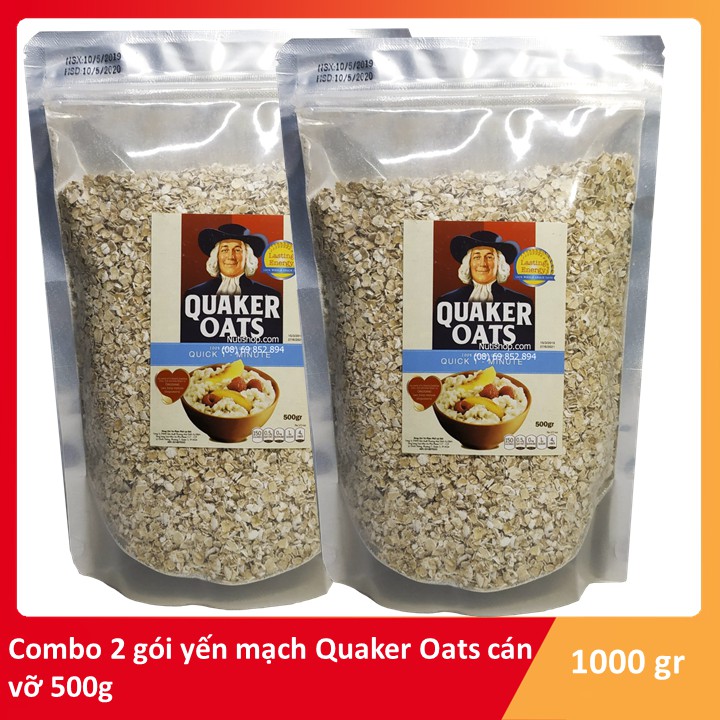 Combo 2 gói yến mạch cán vỡ 500g