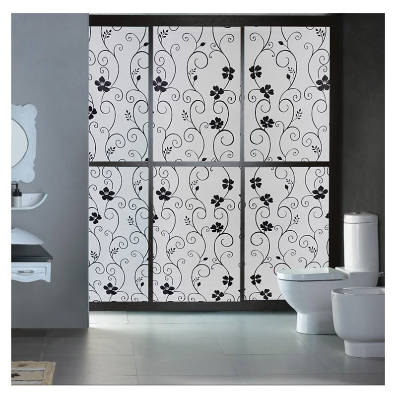 Miếng Dán Cửa Kính Mờ Họa Tiết Hoa Chống Tia Uv / Thấm Nước Kích Thước 45x100cm