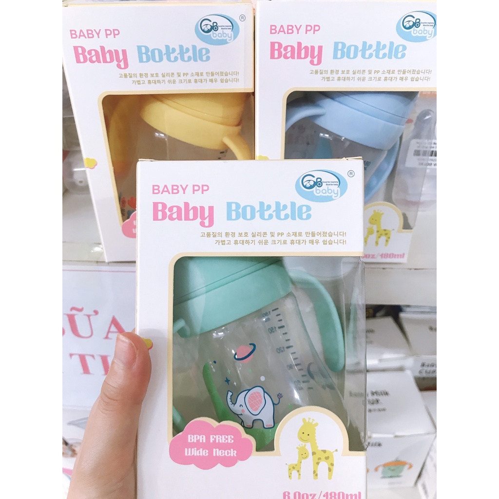Bình sữa PP GB Baby cổ rộng 180ml - chính hãng