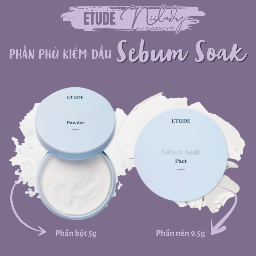 Phấn phủ kiềm dầu Etude Sebum Soak Pact / Powder
