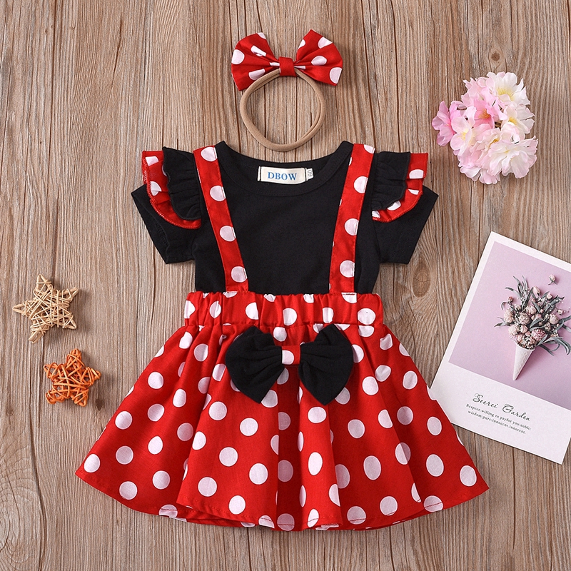 Bộ Trang Phục Hóa Trang NNJXD Chuột Minnie Đáng Yêu Cho Bé 1-5 Tuổi