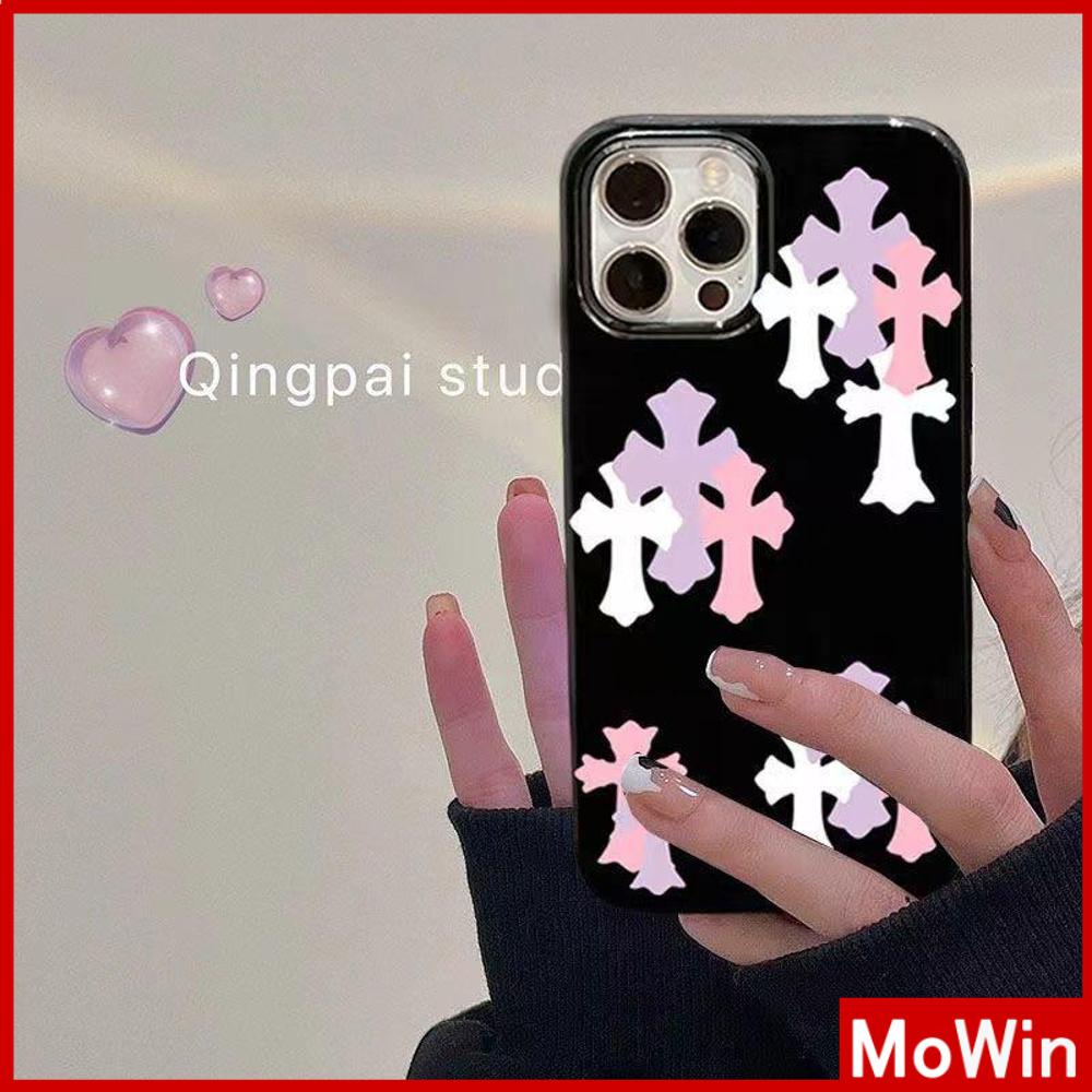 Ốp điện thoại TPU màu đen họa tiết hồng chống sốc thích hợp cho iPhone 13 Pro Max /12