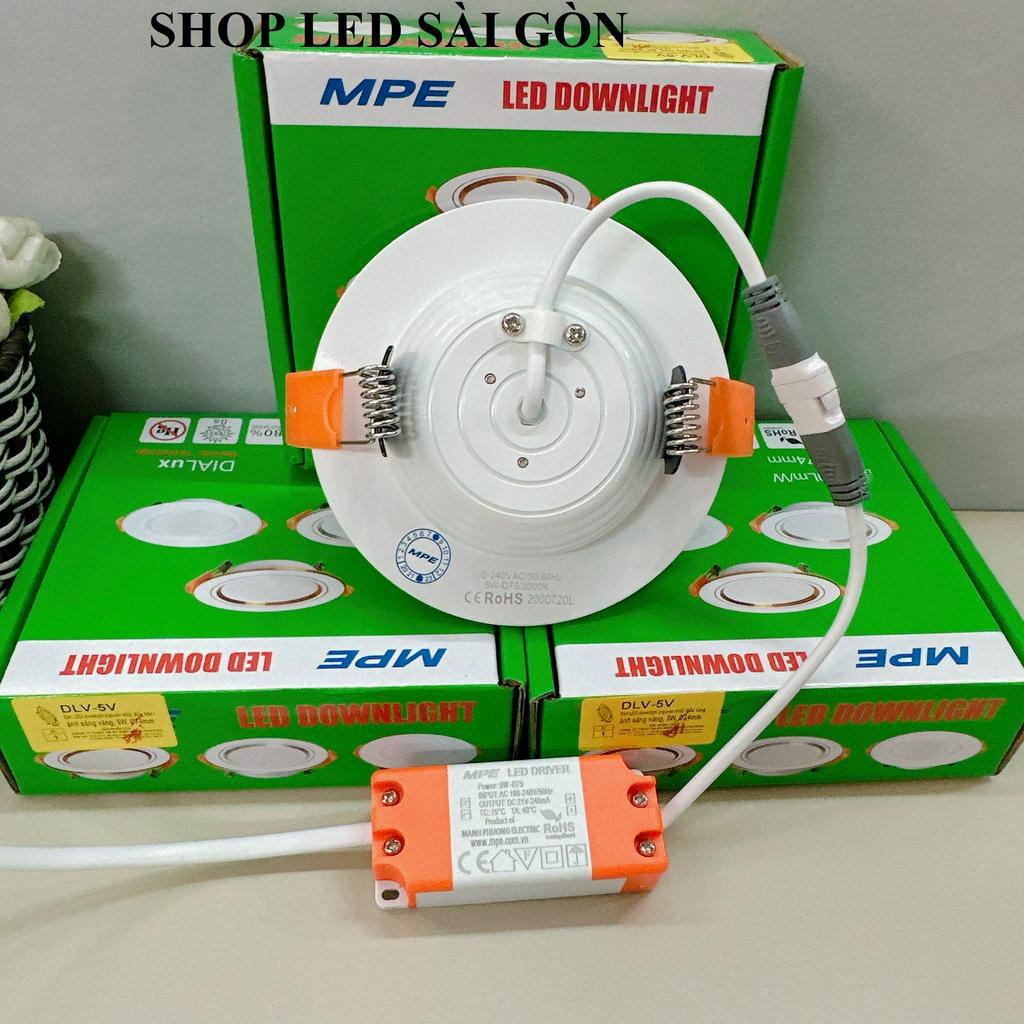 Đèn Led  Downlight Âm Trần Tròn Viền Vàng 5W, 7W, 9W, 12W MPE BẢO HÀNH 2 NĂM ĐỔI MỚI