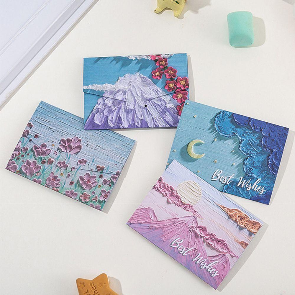 YANN1 Greeting Card Stationery Student Gift Personalized DIY Blessing Three Fold Postcards