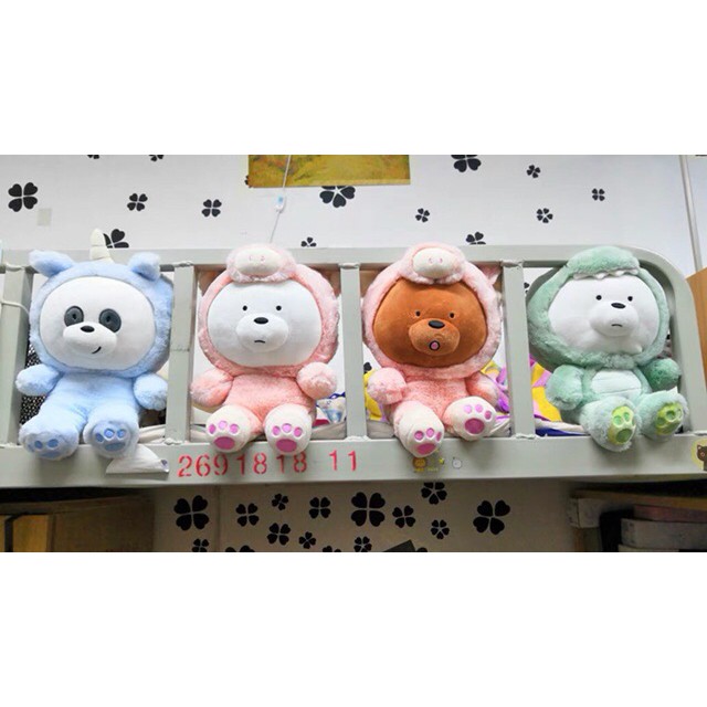 Miniso đồ chơi nhồi bông Hình Chú Gấu We Bare Bears Đáng Yêu