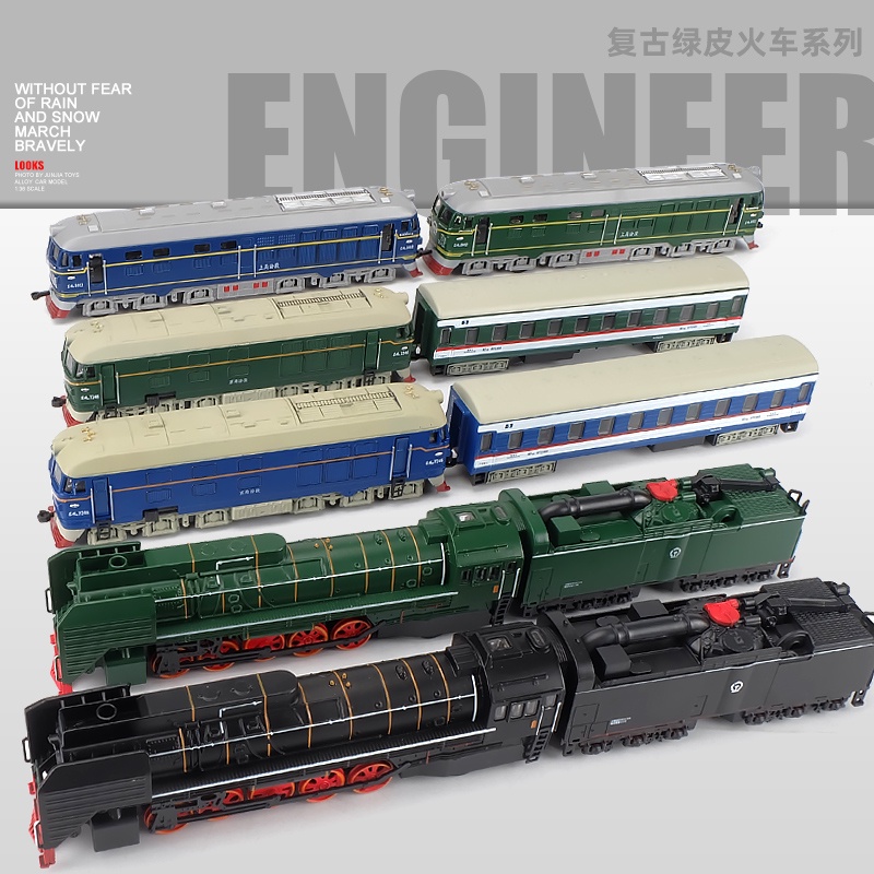 1:87Xe Đầu Máy Dongfeng Mô Hình HợP Kim Âm Thanh Ánh Sáng Retro Màu Xanh Lá Cây Mô Hình Xe Lửa Đồ Chơi Trẻ Em Cổ Điển