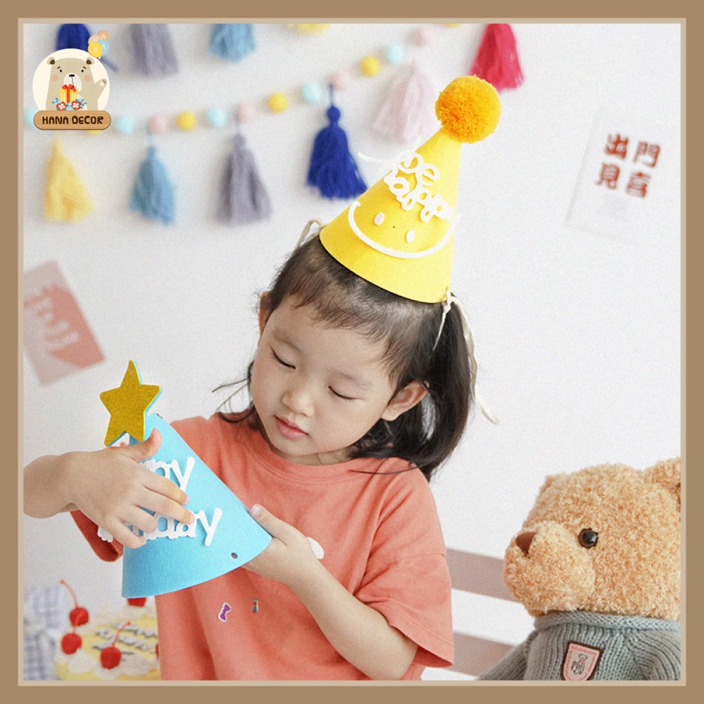 Mũ trang trí sinh nhật, thôi nôi phong cách Hàn Quốc Hana Decor