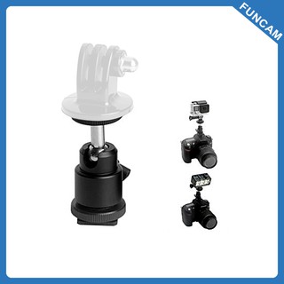 Ball head 360 độ gắn lên hotshoe máy ảnh