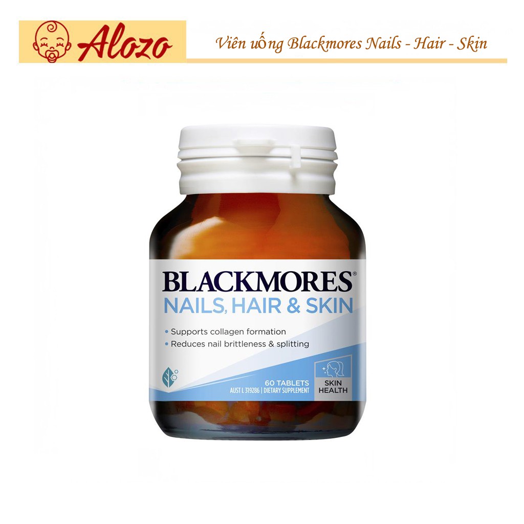 Viên uống đẹp da tóc móng Blackomes Hair Nails & Skin 60 viên