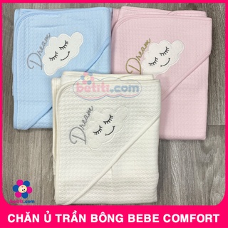 Chăn Ủ Trần Bông Cho Bé Sơ Sinh Cao Cấp, Khăn Ngủ Có Mũ Bebe Comfort