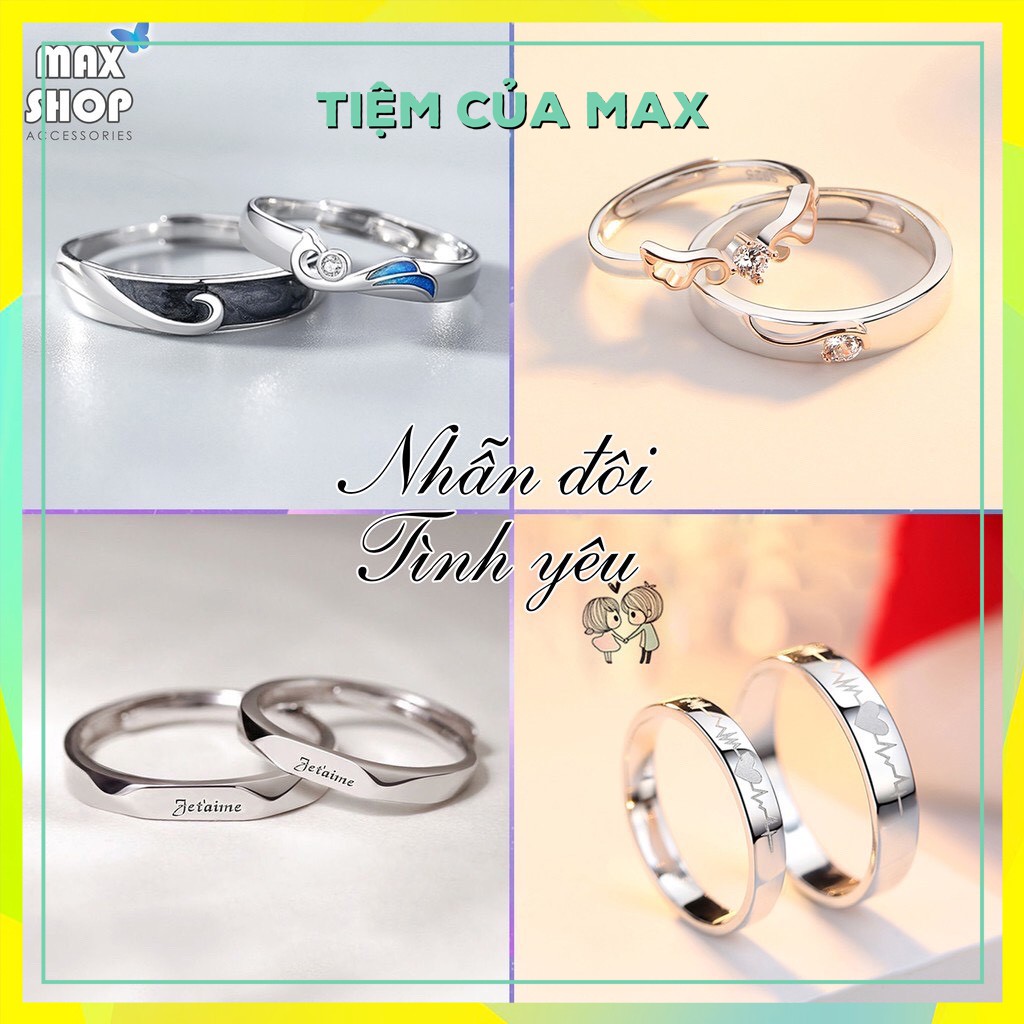 Nhẫn đôi nam nữ Nhẫn Cặp Couple Freesize nhiều mẫu HOT NHẤT