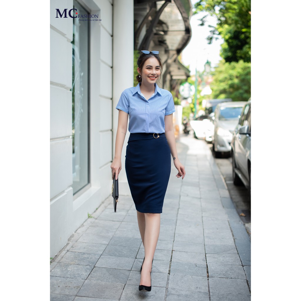 Chân Váy Công Sở Ôm Dáng - MC Fashion CV0371  Màu Tím Than