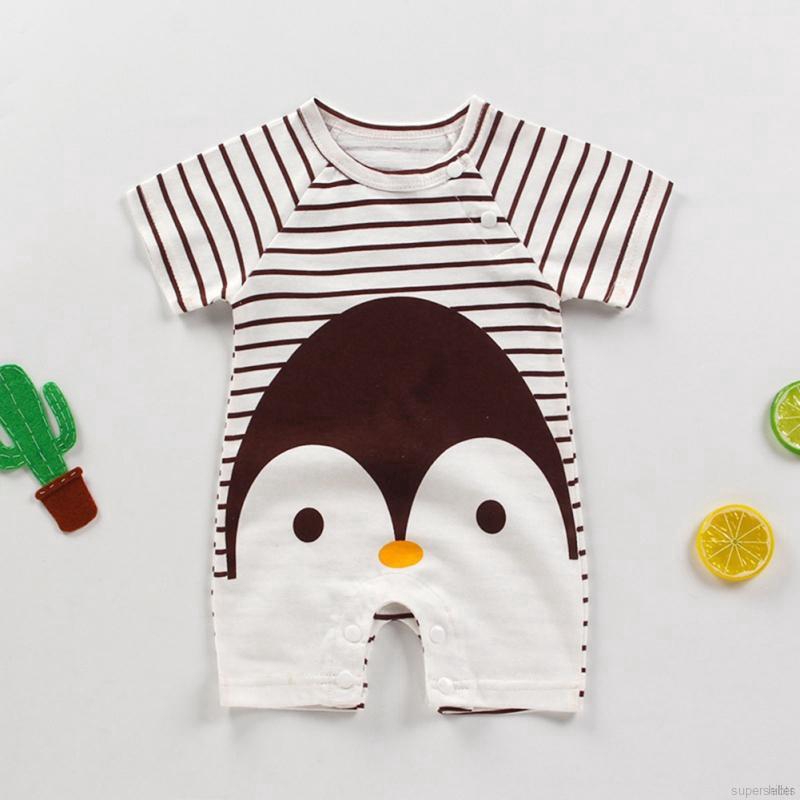 Jumpsuit Tay Ngắn Họa Tiết Hoạt Hình Đáng Yêu Dành Cho Bé
