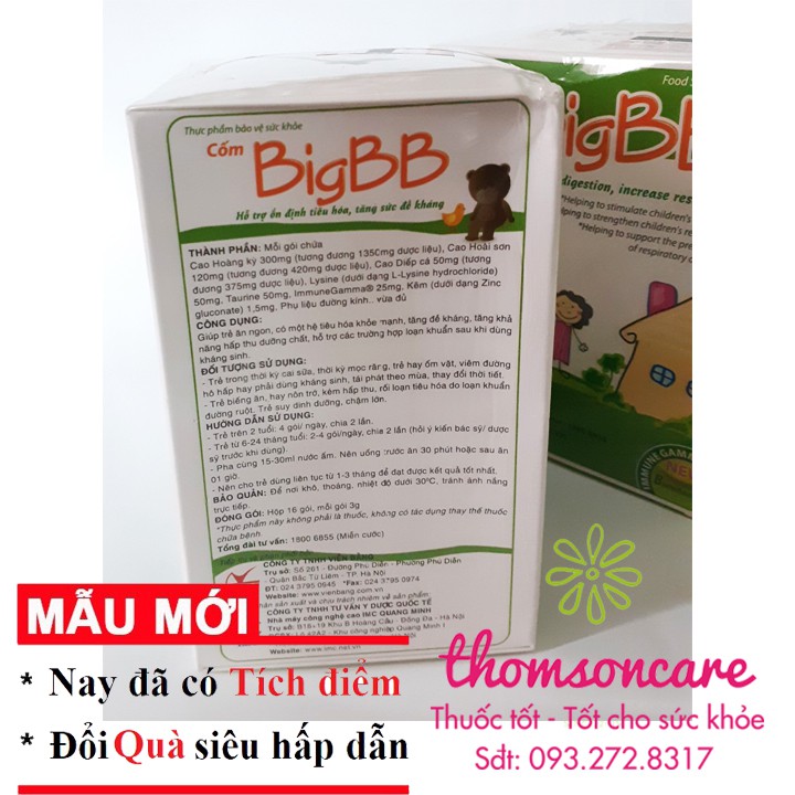 Cốm BigBB xanh - hỗ trợ tiêu hóa cho bé - Có tem tích điểm đổi quà