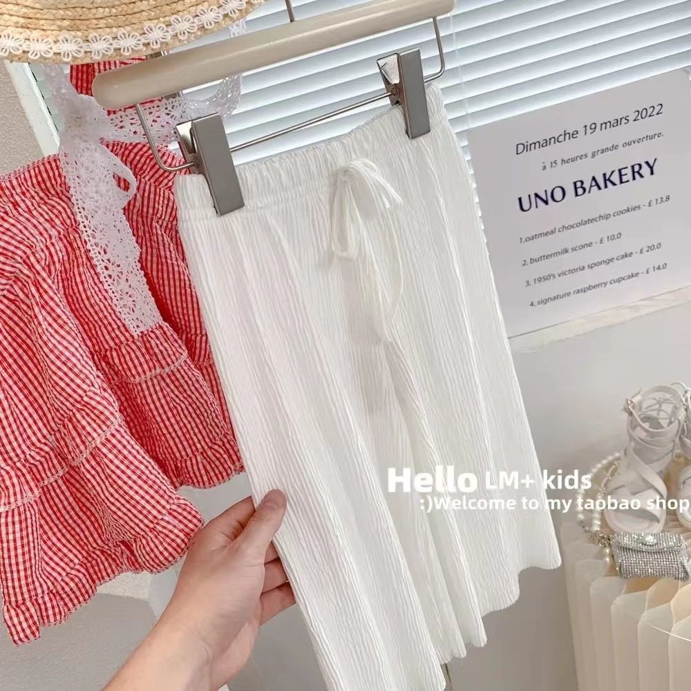 [Babycat] Hàng Có Sẵn Quần Ống Rộng Chống Nhăn Phong Cách Nhật Bản Hàn Quốc Thời Trang Mùa Hè Dành Cho Bé Gái 2022