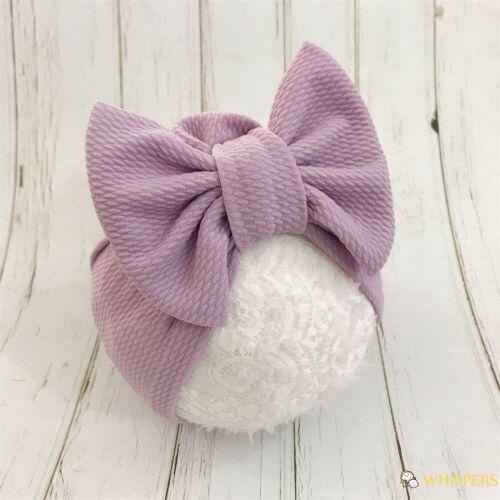 Mũ beanie cotton pha màu trơn đính nơ dễ thương cho bé gái