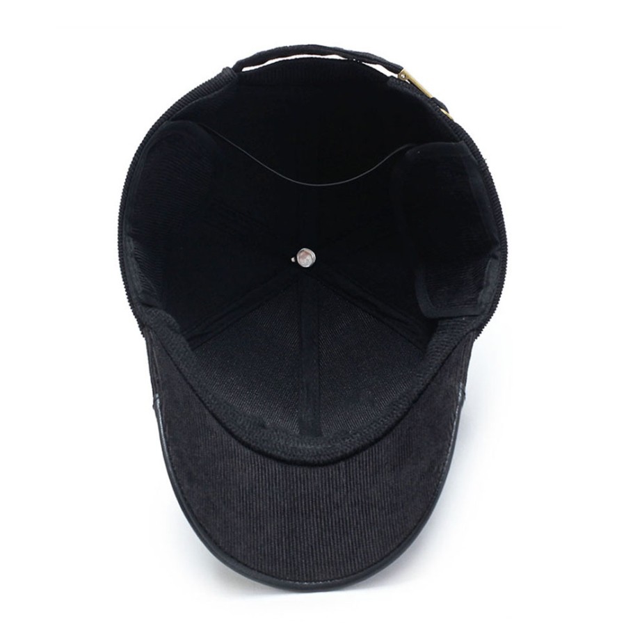 Mũ lưỡi trai mùa đông viền da M Sport có che tai – vải nhung tăm cao cấp