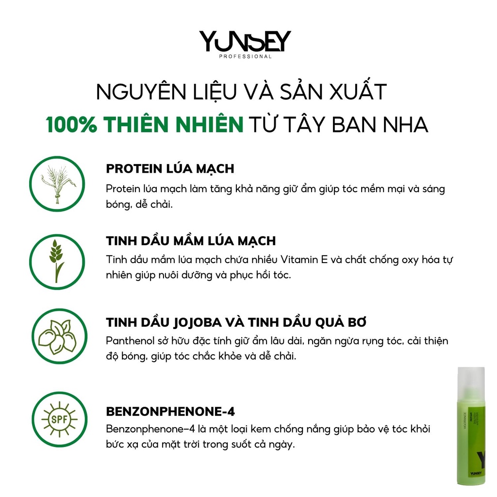 Xịt dưỡng hai lớp phục hồi tóc chắc khỏe Yunsey Nutritive Spray 200ml