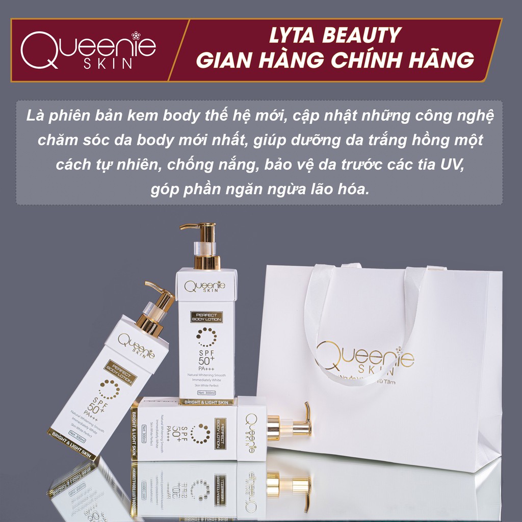 Body truyền trắng chân lông Queenie Skin 300ml