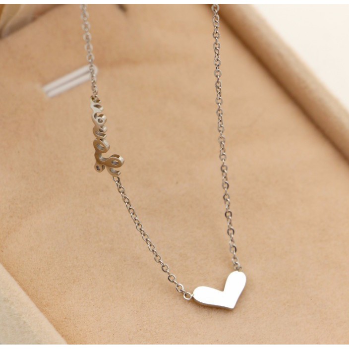 Dây Chuyền Titan Ko đen Love u TT 002