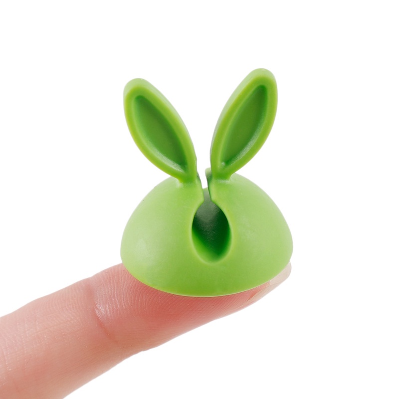Set 5 Kẹp Giữ Dây Cáp Tai Nghe Tự Dính Hình Tai Thỏ Dễ Thương