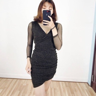 Đầm body kim tuyến nhúng eo