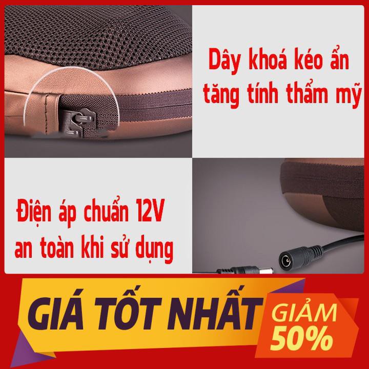 Gối massage hồng ngoại 8 bi mát xa cao cấp Nhật Bản,Cải thiện tuần hoàn máu, tăng cường sự trao đổi chất của các tế bào