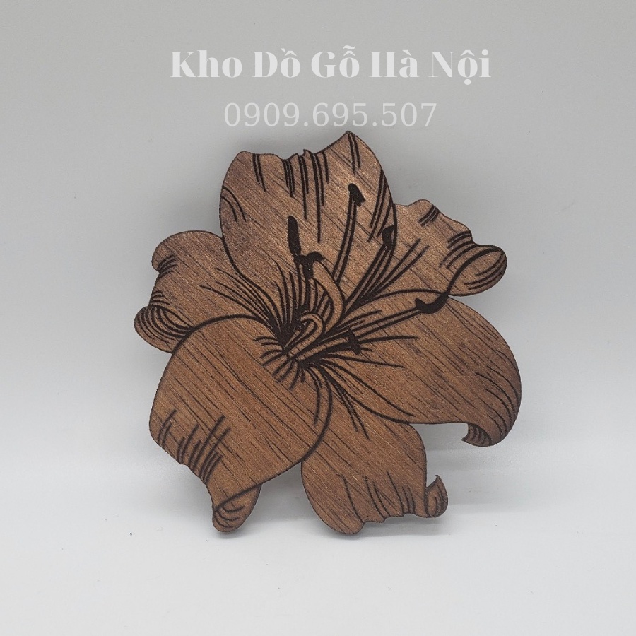Miếng Lót ly, Đế Lót Ly Điêu Khắc Hình Hoa Hướng Dương Thiết Kế Độc Lạ - Kho Đồ Gỗ Hà Nội