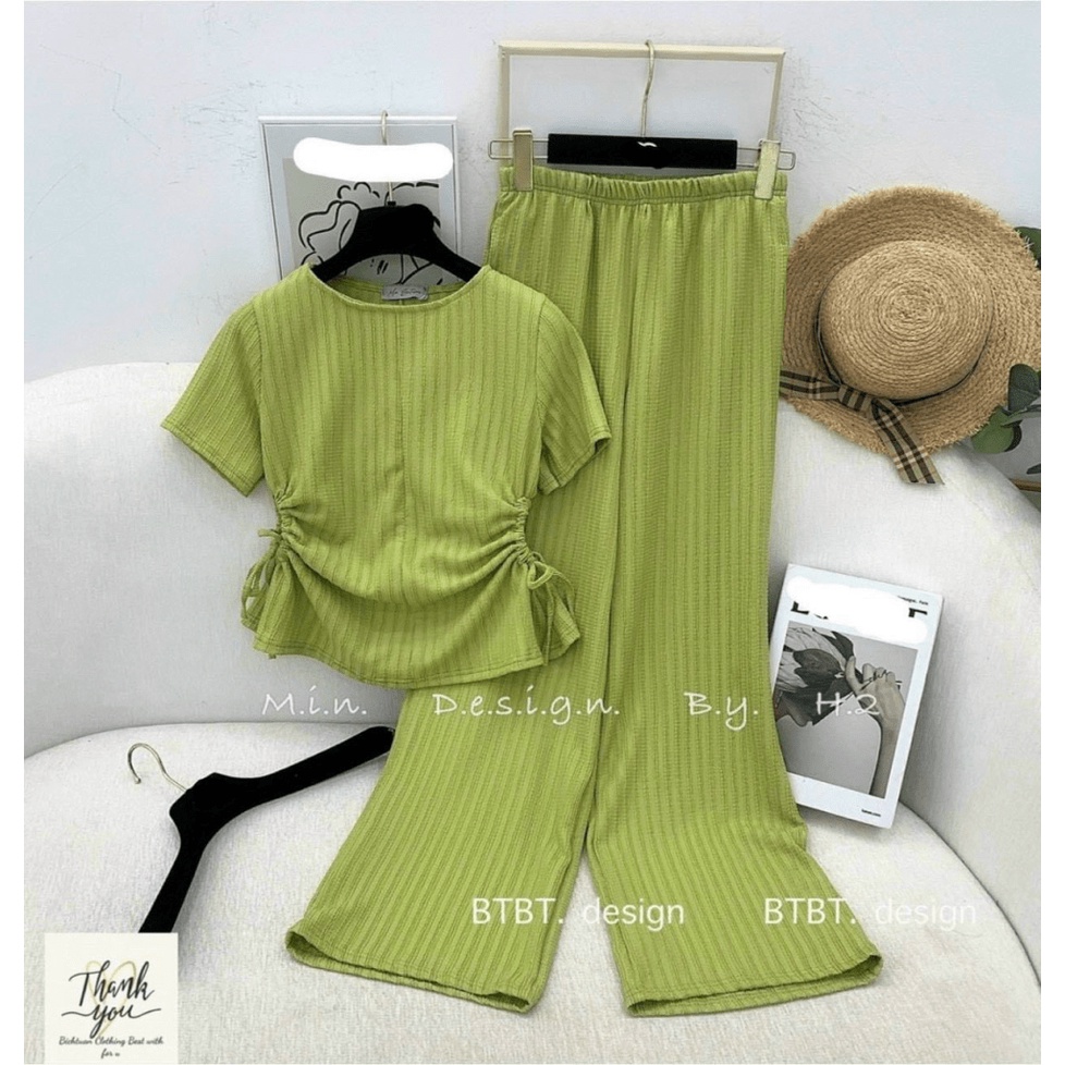 Sét Bộ Nữ Thun Gân Dáng Dài Sang Chảnh DX