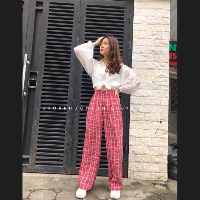 [ Mã FAGREEN55 giảm 10% tối đa 30K đơn 99K] Quần kẻ caro đủ màu ống rộng siêu hot HANA138 | BigBuy360 - bigbuy360.vn