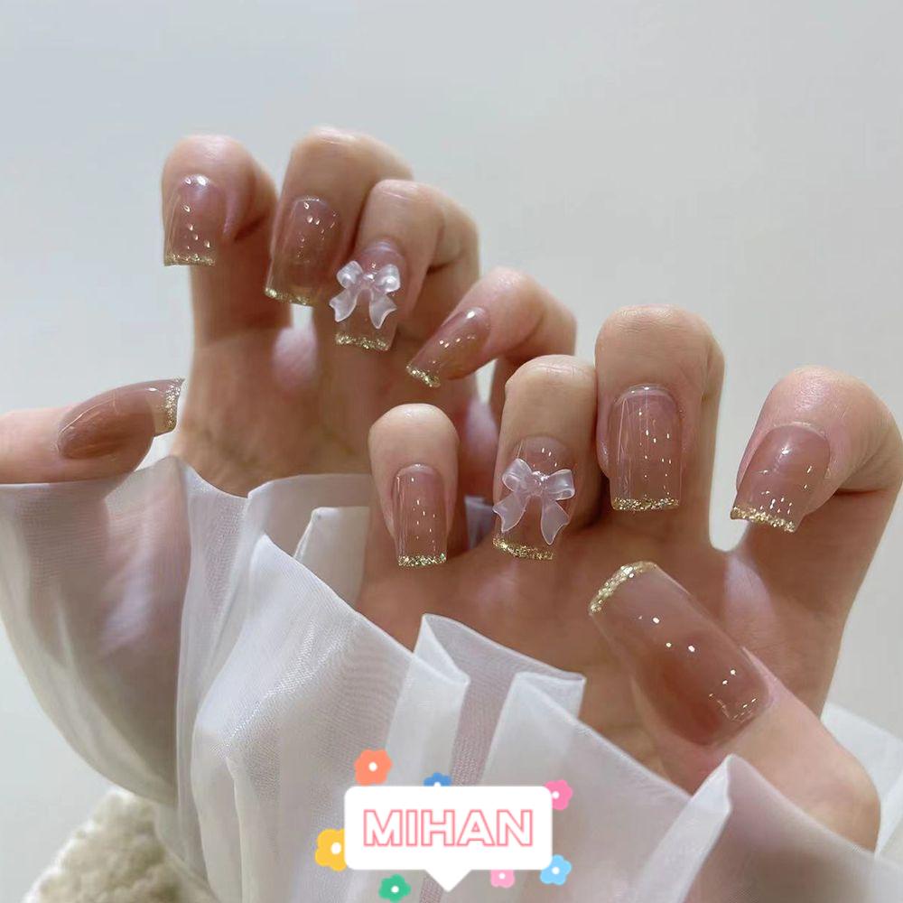 Bộ 24 Móng Tay Giả Handmade Dạng Bấm MIHAN1 Ốp