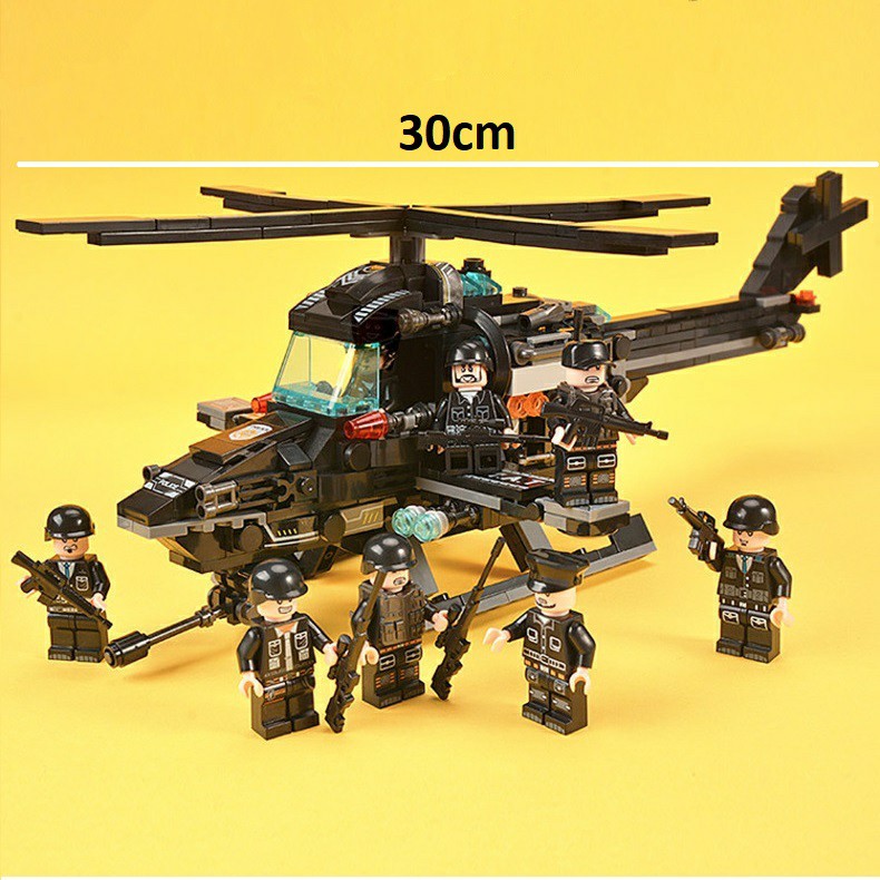 [820 CHI TIẾT] Bộ Lego lắp ráp xếp hình BIỆT ĐỘI SWAT GỒM Ô TÔ, TRỰC THĂNG, ROBOT CỰC NGẦU