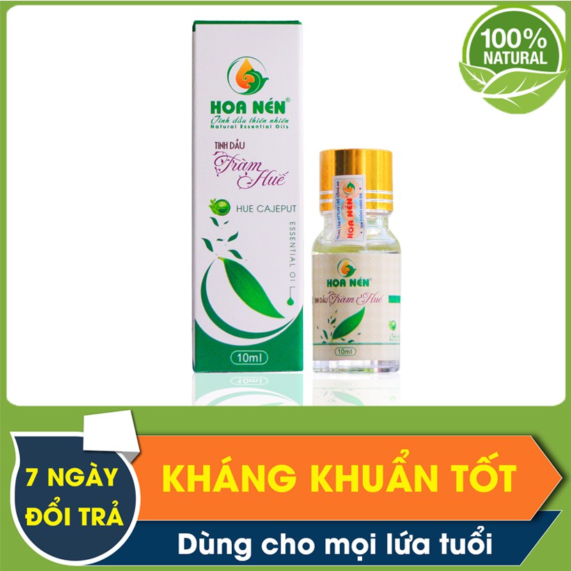 Tinh dầu Tràm trà thiên nhiên 100% - Hàm lượng Cineol 67.5% - Kháng khuẩn rất cao -  SX tại Huế - Hoa Nén