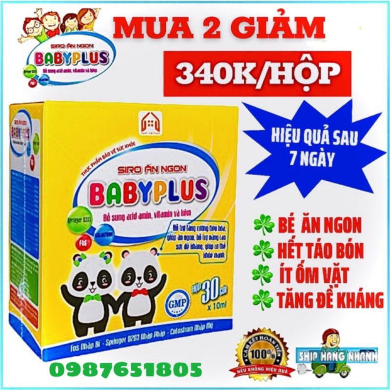 - BABYPLUS - Siro Cho Bé Biếng Ăn, Nhẹ Cân, Hay Ốm Vặt