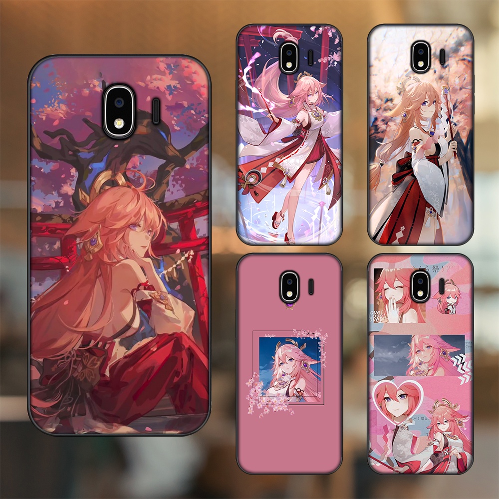 Ốp lưng Samsung J4 viền đen in hình Yae Miko Genshin Impact